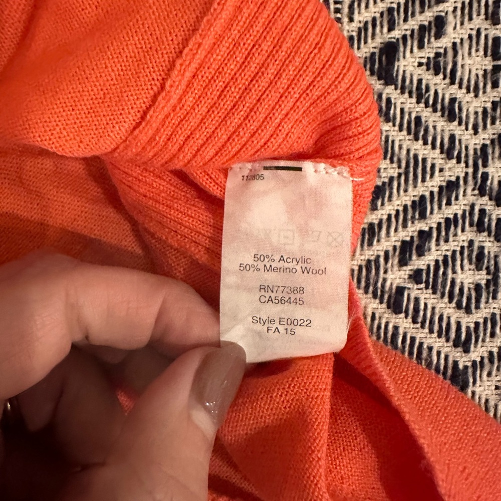 J Crew Coral Merino Wool Blend Crewneck Sweater Size Small - Picture 7 of 8